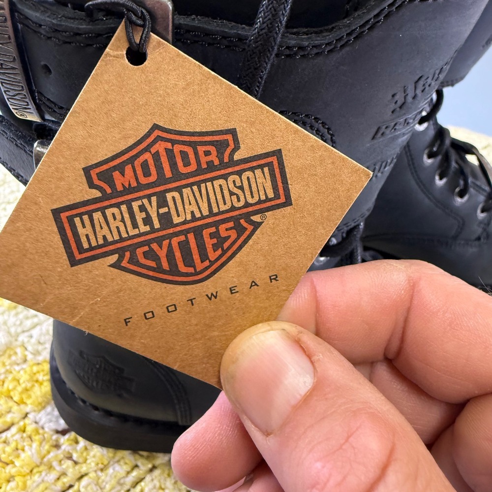 Harley-Davidson Hagerman Mens Black Leather Motorcycle Boots D93873 Size 11.5 M - Picture 4 of 16